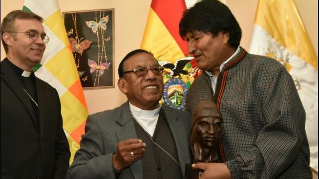 Cardenal Ticona y Evo Morales