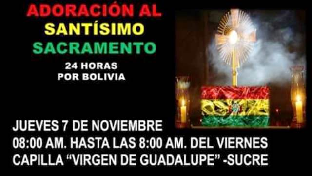 Adoración por la Paz en Capilla Virgen de Guadalupe en Sucre