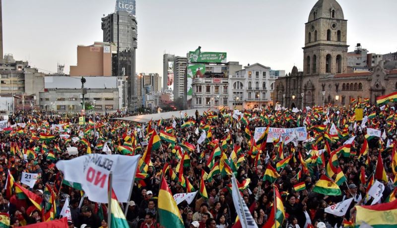 Manifestación en Bolivia