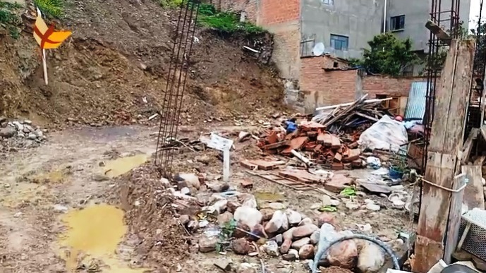 Casa destruida en granizada de Sucre