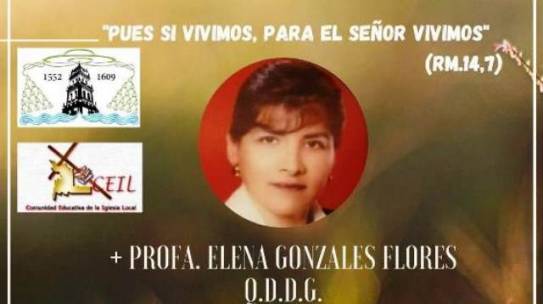 Condolencias por el fallecimiento de la profesora Elena Gonzáles Flores