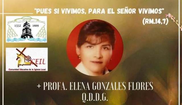 Condolencias profesora Elena Gonzáles Flores